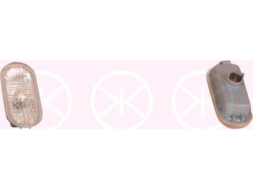 Direction Indicator, without bulb holder, white, lateral installation, Bulb Colour: yellow