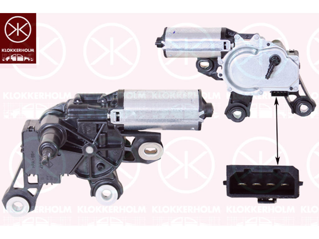 Vindrutetorkarmotor, Bak, Spänning [V]: 12