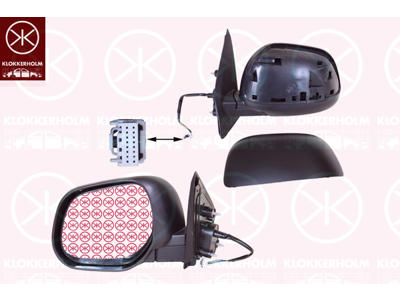Exterior Mirror, Left, for electric mirror adjustment, Heatable, Number of pins: 5, w/primer, Convex
