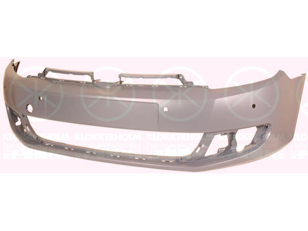 Bumper, Front, not for vehicle equipment line/variant: GTD,GTI,R-LINE, with hole(s) for park distance control, Number of bores: 4, w/primer