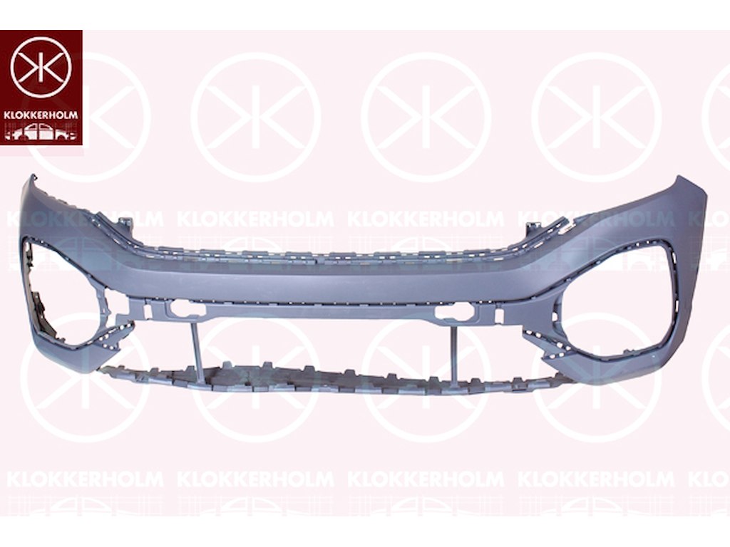 Bumper, w/primer, Front, with hole(s) for park distance control, Upper section, Vehicle Equipment Line/Variant: R-LINE