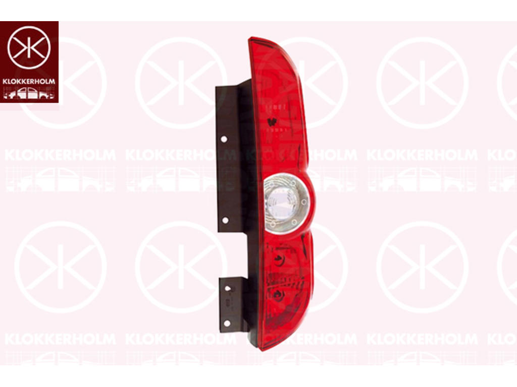 Tail Light Assembly, for vehicles with back doors, with bulb holder, Right