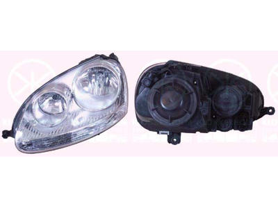 Headlight, H7/H7, with motor for headlamp levelling, Left, Illuminance [lx]: 25, Housing Colour: chrome