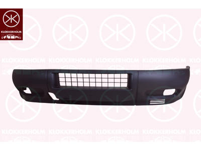Bumper, Front, black, with hole(s) for fog lights