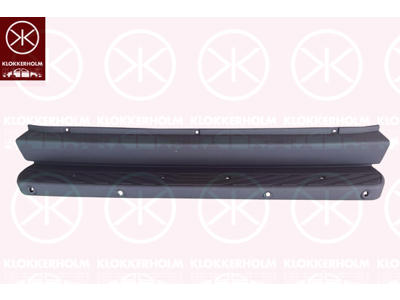 Bumper, Rear, with hole(s) for park distance control, for vehicles with step board, black