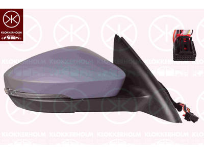 Exterior Mirror, Right, for electric mirror adjustment, Electronically foldable, Number of pins: 11, with indicator, w/primer, Heatable