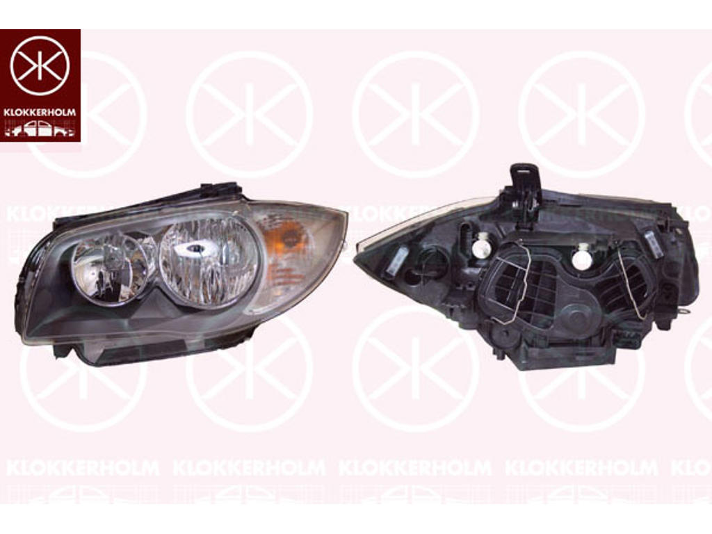 Headlight, H7/H7, without motor for headlamp levelling, Right, Housing Colour: black, Illuminance [lx]: 17.5