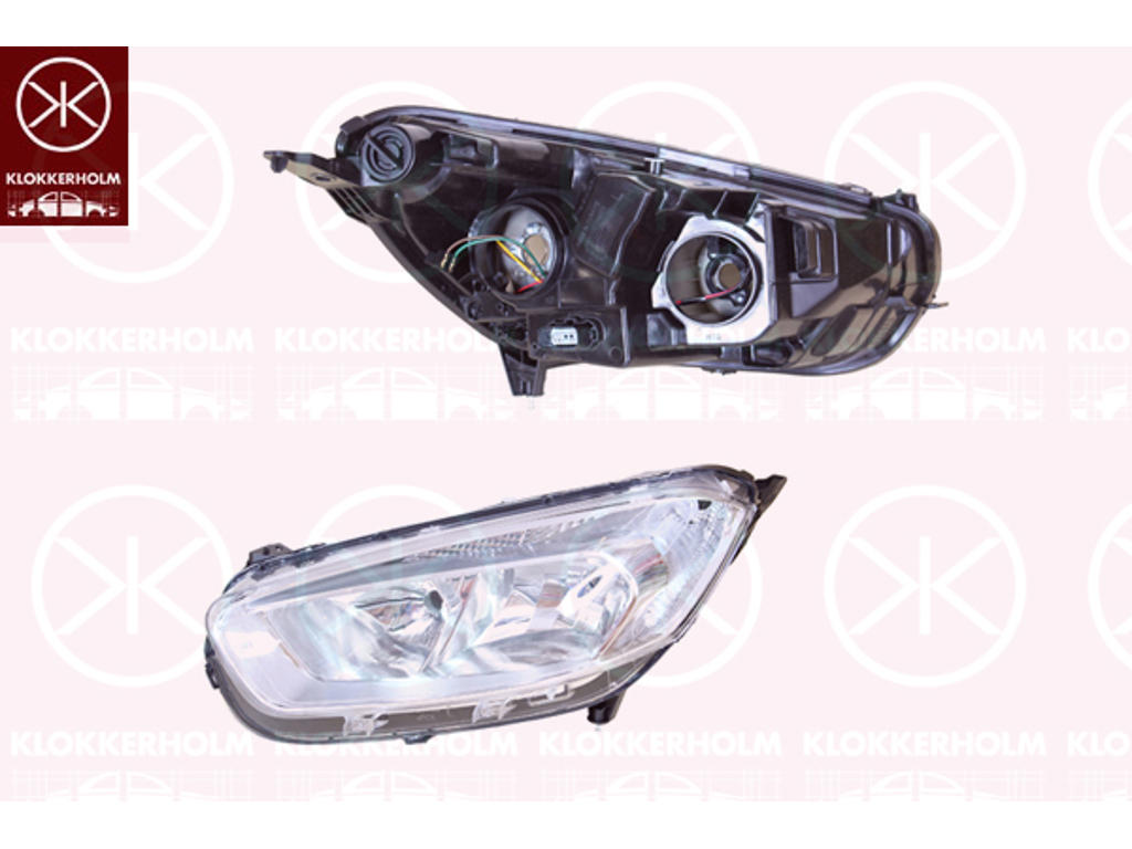 Headlight, Right, H7, H15, with motor for headlamp levelling