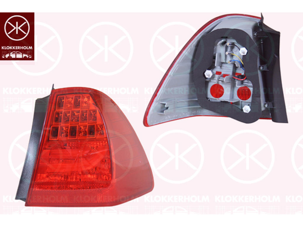 Tail Light Assembly, LED, with bulb holder, Right, Outer section