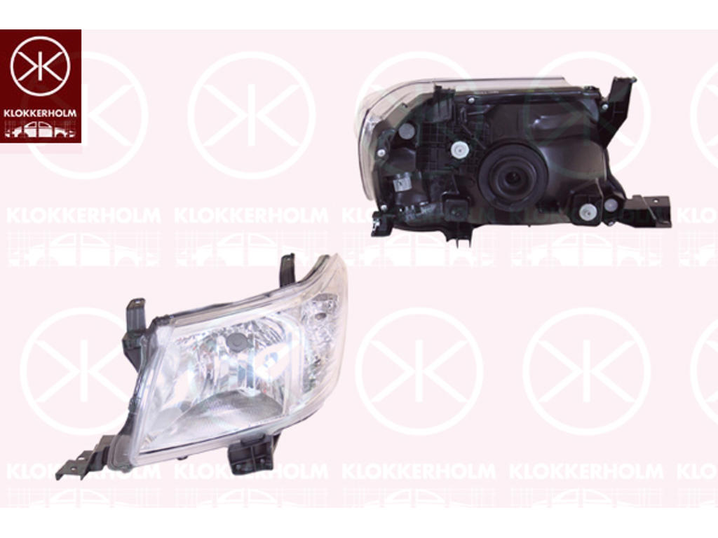 Headlight, H4, without motor for headlamp levelling, Right, Indicator Colour: yellow