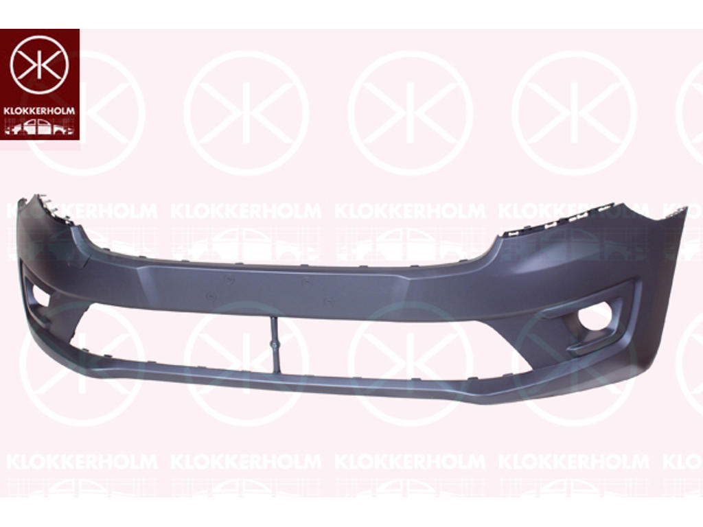 Bumper, Front, black, with hole(s) for fog lights