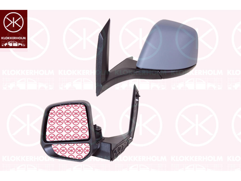 Exterior Mirror, Left, Control: cable pull, w/primer, Convex
