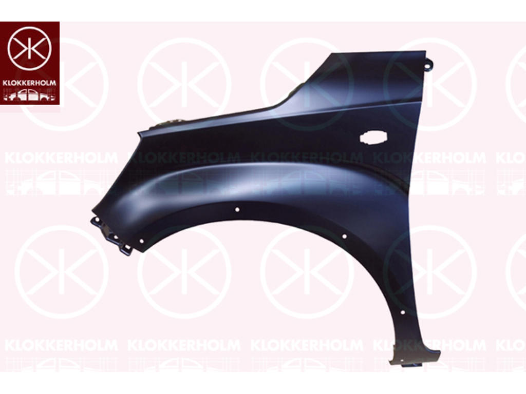 Wing, Right Front, with holes for trim/protective strip, with hole for direction indicator