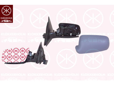 Exterior Mirror, Right, Width [mm]: 175, for electric mirror adjustment, Number of pins: 7, Heatable, w/primer, Convex