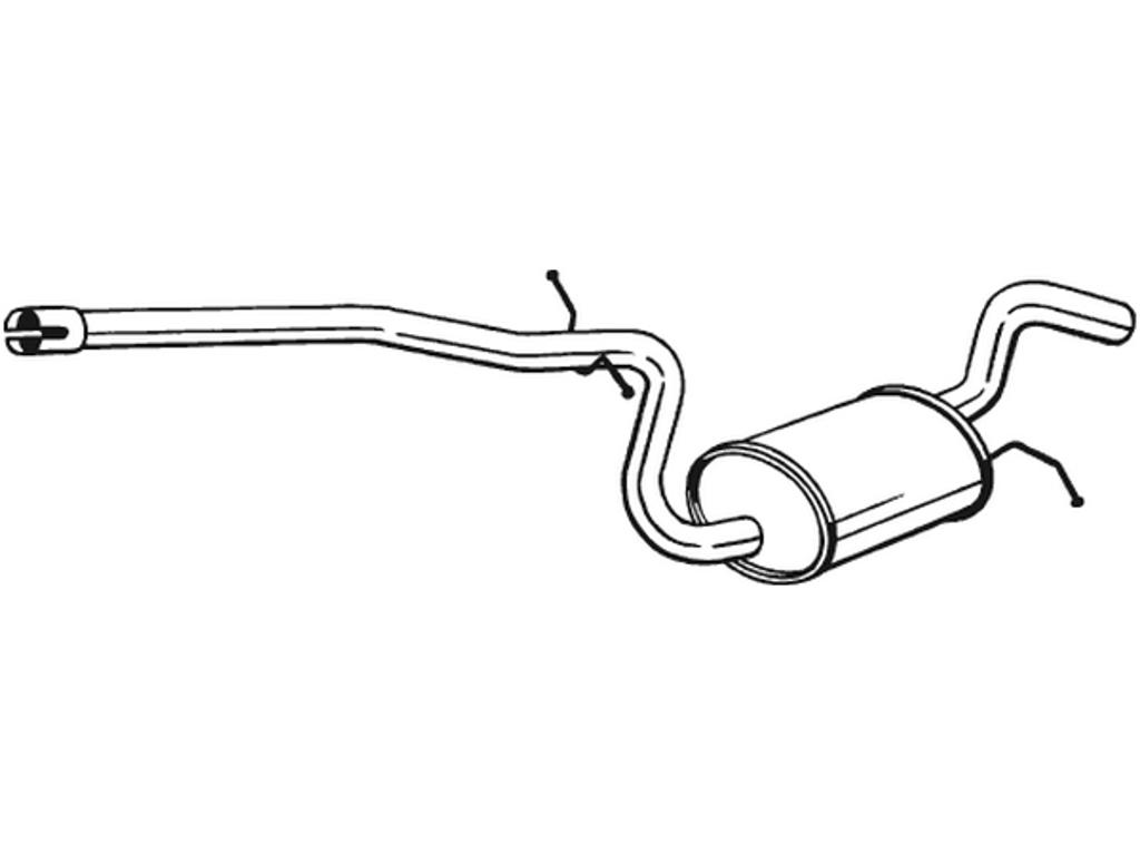 Centre Muffler, See accessories list for additionally required parts:  