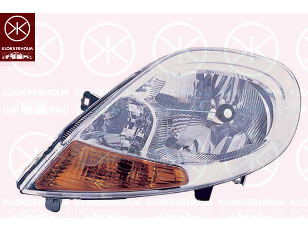 Headlight, Left, Illuminance [lx]: 17.5, H4, Indicator Colour: yellow, without motor for headlamp levelling