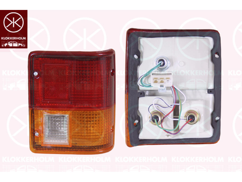 Heckleuchte, mit Lampenträger, rechts, Blinker-Farbe: gelb