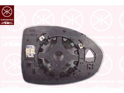 Mirror Glass, exterior mirror, Convex, Heatable, Left