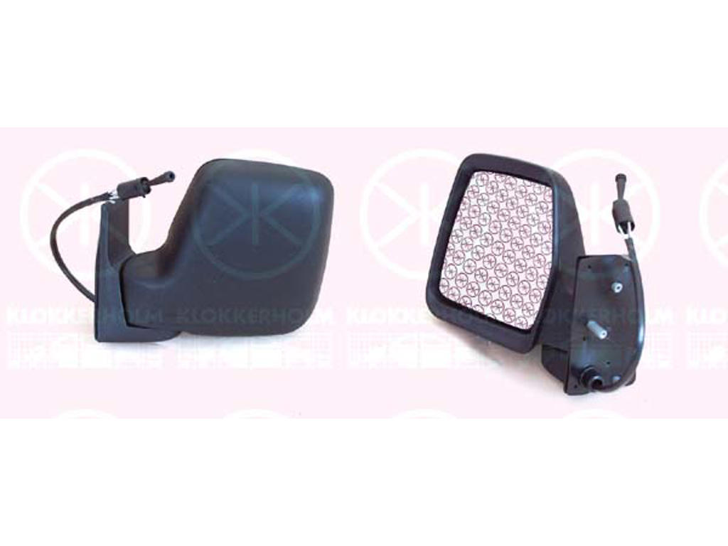 Exterior Mirror, Control: cable pull, Plan, Left