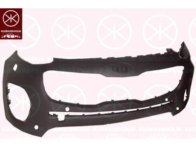 Bumper, with hole(s) for park assist (parallel parking), Front, Smooth, black, with hole(s) for washer nozzle, Housing Diameter [mm]: 25, Vehicle Production Country: Slovakia, Number of bores: 4