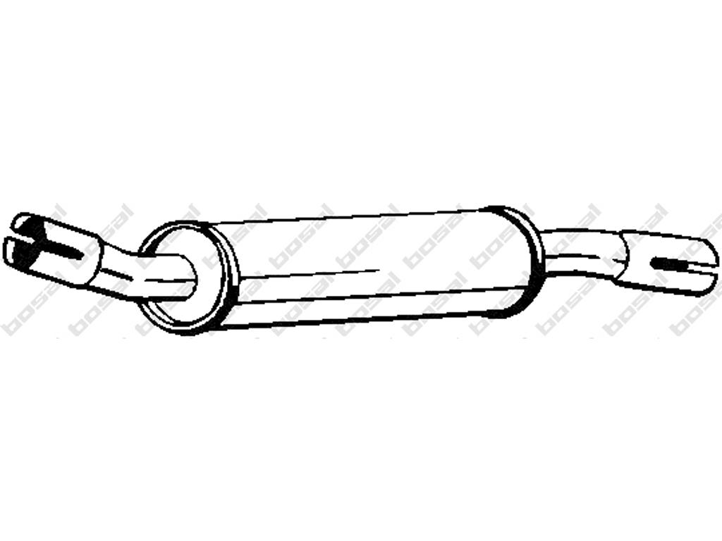 Centre Muffler, See accessories list for additionally required parts:  