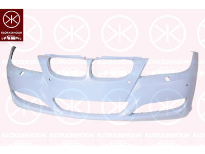 Bumper, w/primer, Front, with hole(s) for park distance control, with hole(s) for washer nozzle