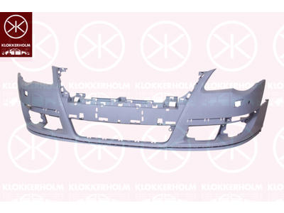 Bumper, w/primer, Front, with hole(s) for park distance control, with hole(s) for washer nozzle