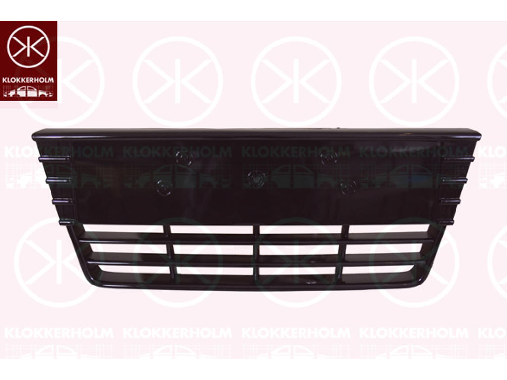 Ventilatiegrille, bumper, voor voertuigen zonder park distance control, Voor, Middenste deel, Gelakt, zwart