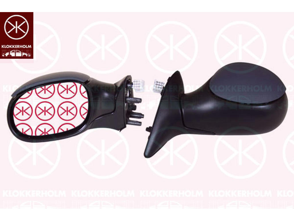 Exterior Mirror, w/primer, Electronically foldable, for electric mirror adjustment, Convex, Heatable, Left, Number of pins: 7