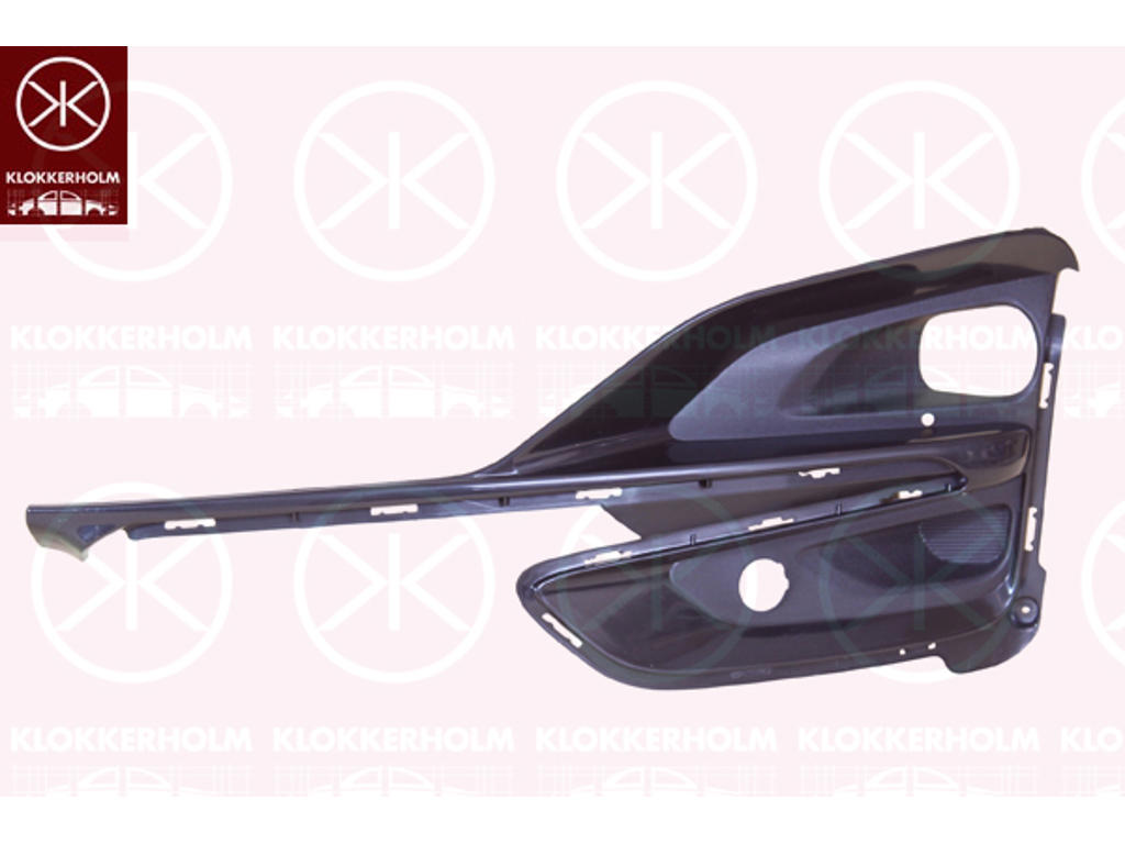 Ventilation Grille, bumper, black, Right Front, with hole(s) for fog lights, Vehicle Equipment Line/Variant: ST- LINE 
