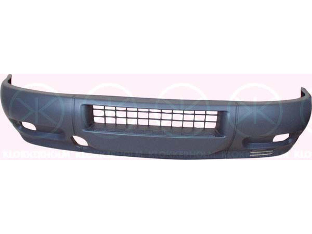 Bumper, Front, grey, with hole(s) for fog lights