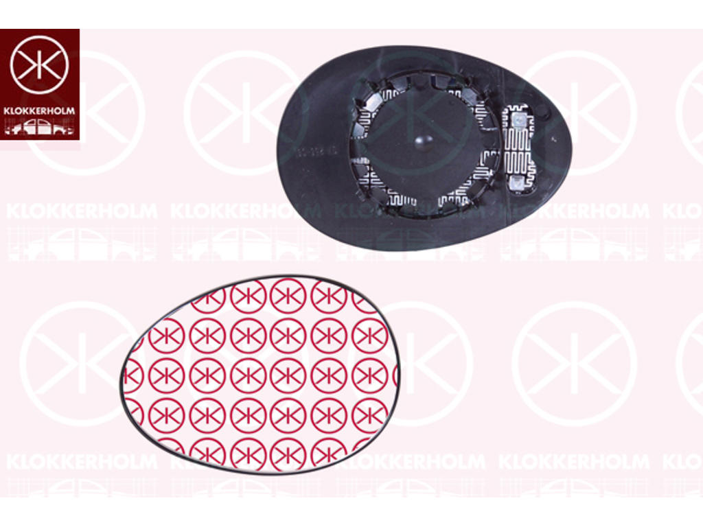 Mirror Glass, exterior mirror, Right, Heatable