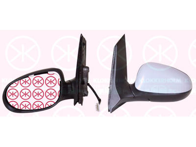 Exterior Mirror, Right, for electric mirror adjustment, Number of pins: 7, with temperature sensor, Heatable, w/primer, Convex