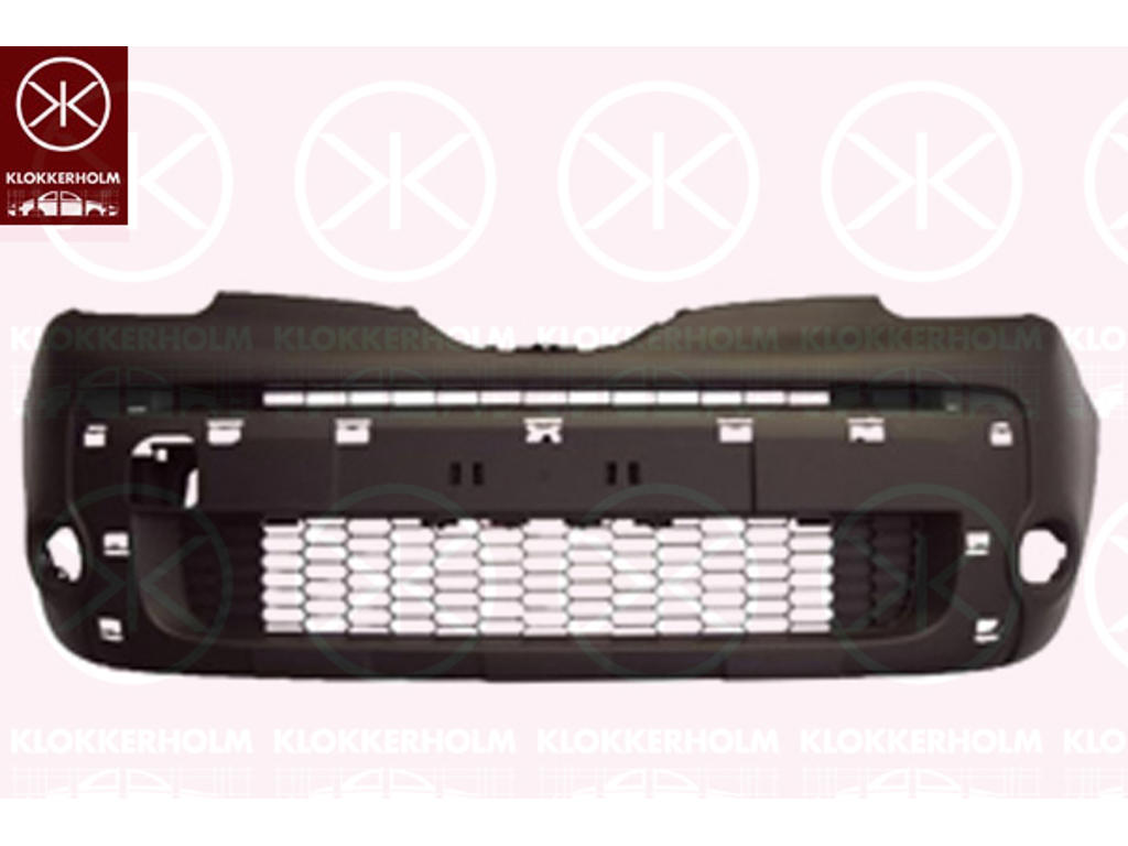 Bumper, Front, Grained, with hole(s) for fog lights, with holes for trim/protective strip