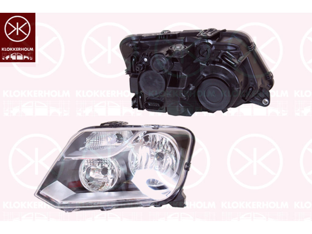 Headlight, Left, Illuminance [lx]: 17.5, H7, H15, Housing Colour: black, with motor for headlamp levelling