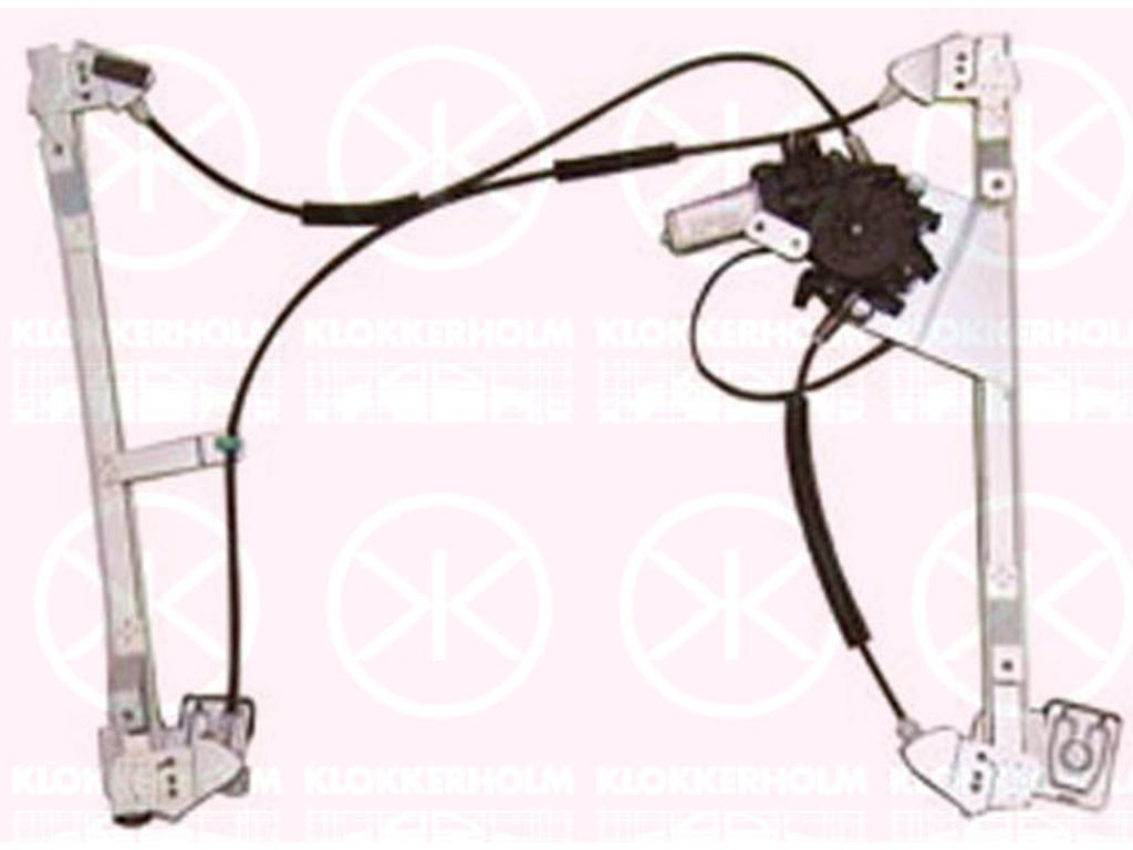 Window Regulator, 2-dr, with electric motor, without comfort function, Electric, Left