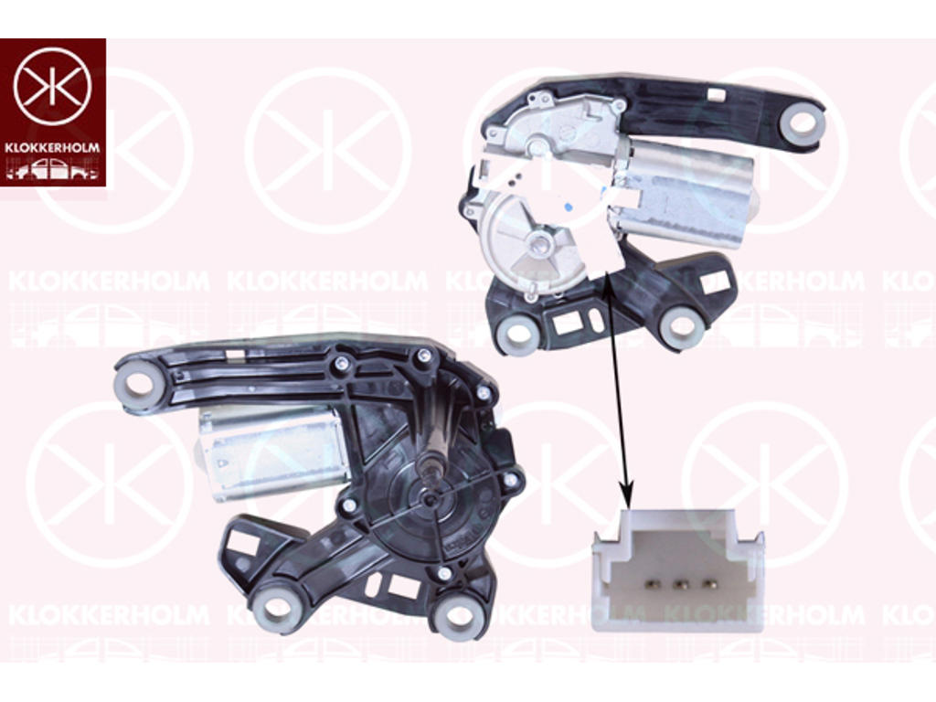 Wiper Motor, Rear, for vehicles with back doors, Voltage [V]: 12