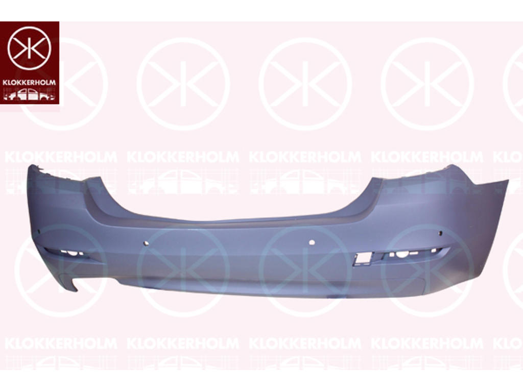 Bumper, w/primer, Rear, with hole(s) for park distance control, with mounting parts
