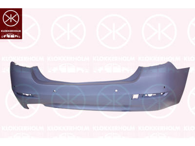 Bumper, w/primer, Rear, with hole(s) for park distance control, with mounting parts