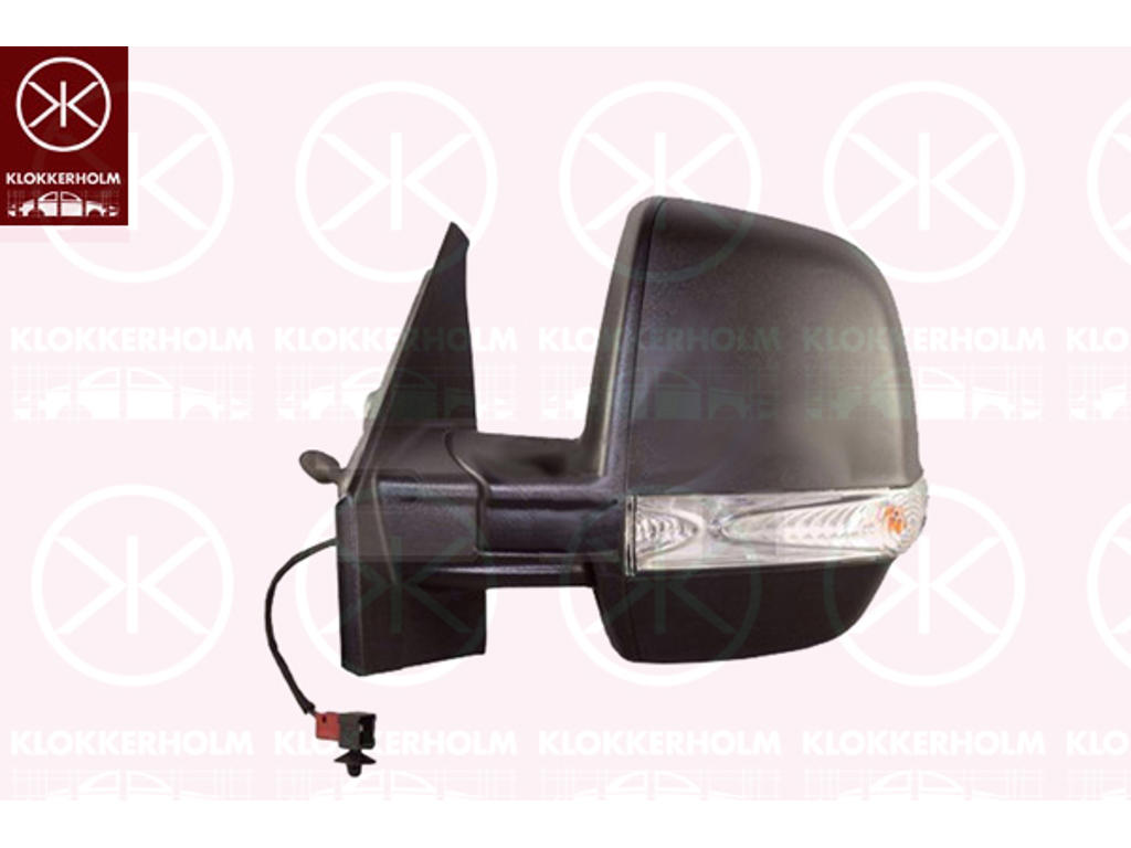 Exterior Mirror, Control: cable pull, Right, with wide angle mirror, Convex, Left-/right-hand drive vehicles: for left-hand/right-hand drive vehicles
