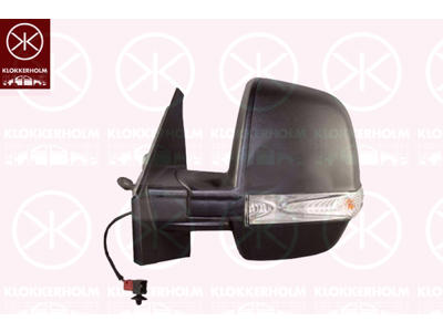 Exterior Mirror, Control: cable pull, Left, with wide angle mirror, Convex, Left-/right-hand drive vehicles: for left-hand/right-hand drive vehicles