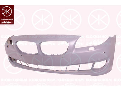 Bumper, w/primer, Front, with hole(s) for park distance control, with hole(s) for washer nozzle