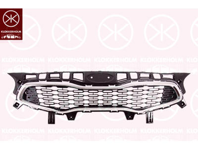 Radiator Grille, chrome/black, Front Section, Colour: High Gloss
