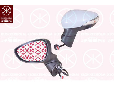 Exterior Mirror, Left, Number of pins: 6, for electric mirror adjustment, with indicator, Heatable, w/primer, Aspherical