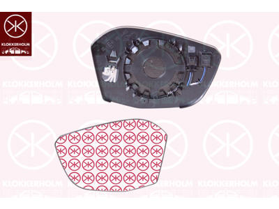 Mirror Glass, exterior mirror, OE-type, for vehicles with blind spot assistant, Convex, Left, Heatable, Number of pins: 2