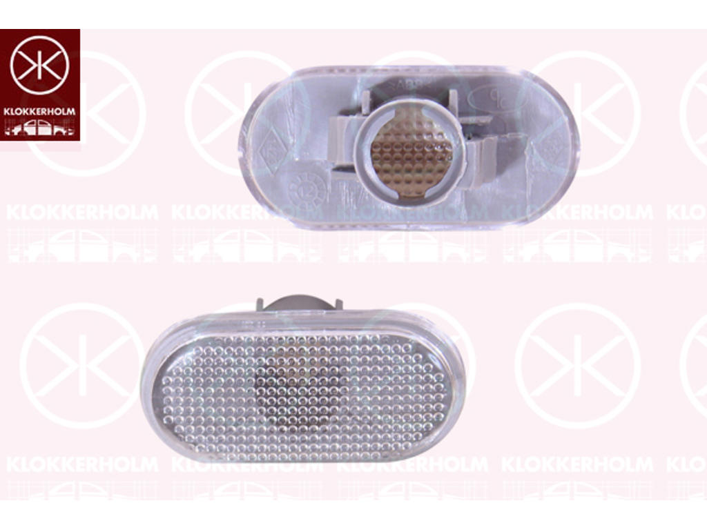 Feu clignotant, sans porte-lampe, blanc, installation latérale