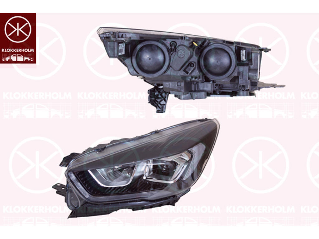 Headlight, Sport, Left, H7/H1, with motor for headlamp levelling, Valeo