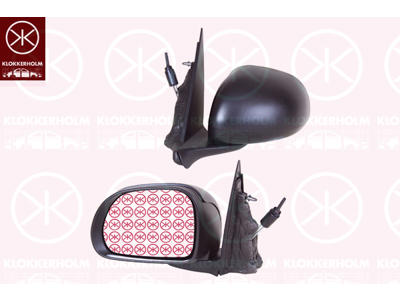 Exterior Mirror, Left, for manual mirror adjustment, black, Convex