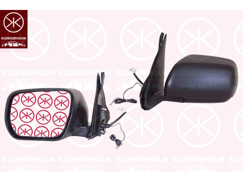 Exterior Mirror, Left, for electric mirror adjustment, Electronically foldable, Heatable, Convex, w/primer