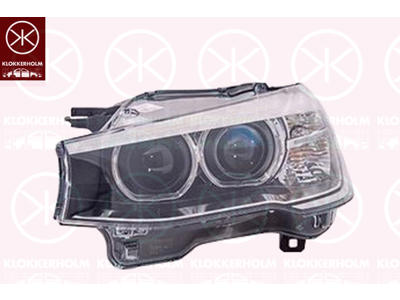 Forlygte, højre, Bi-Xenon, med kurvelys, med kørelys (LED), med indstillingsmotor for LWR, uden styreenhed til Xenon, D1S (gasafladningslampe), PY21W, AL